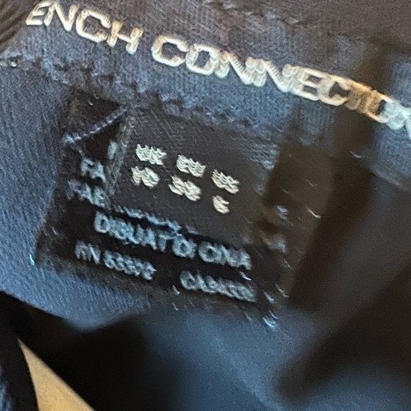 French Connection halter dress, split back, semi sheer sweep in navy blue Size 6 - Picture 7 of 11